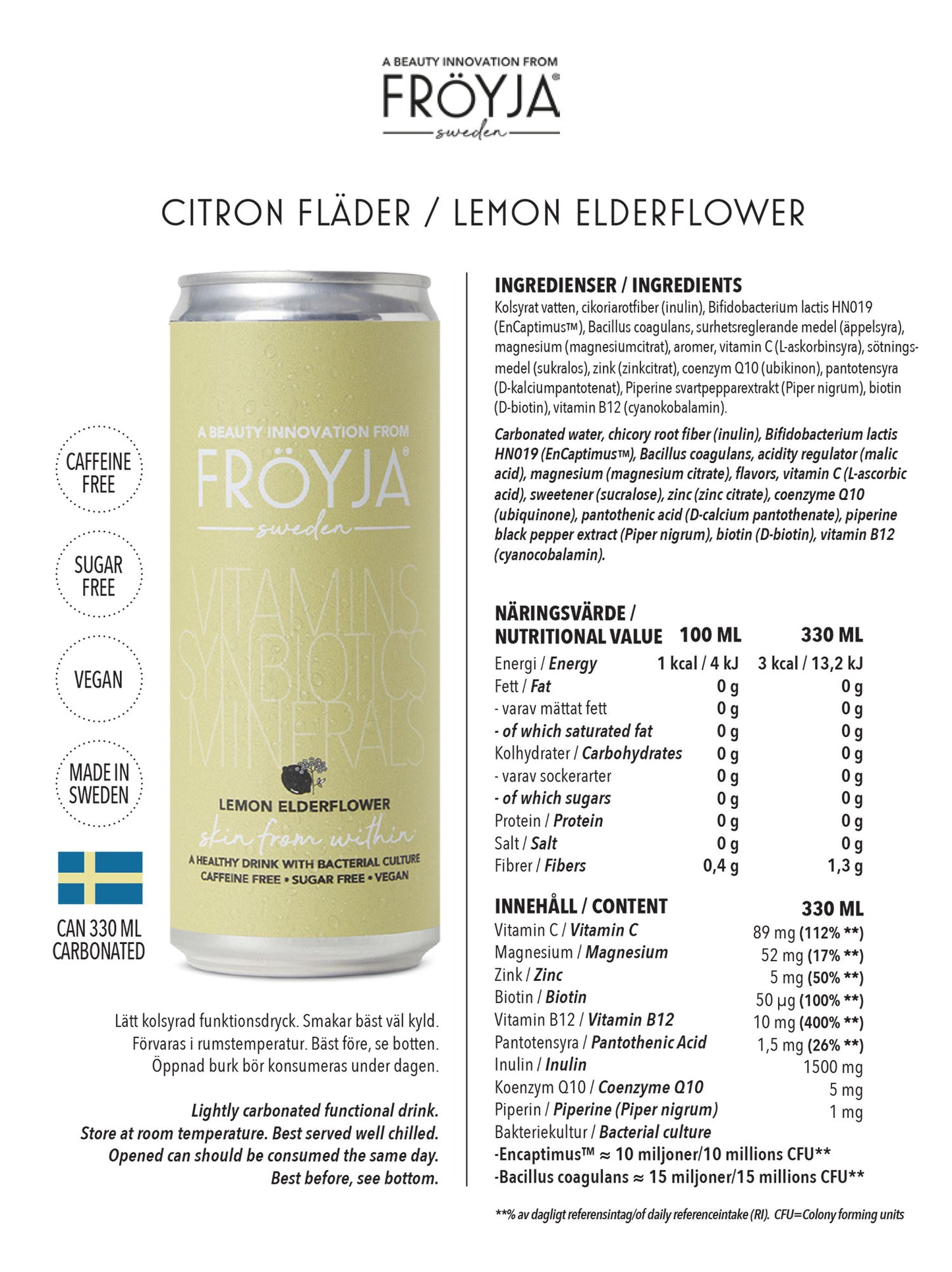 Fröyja Lemon Elderflower